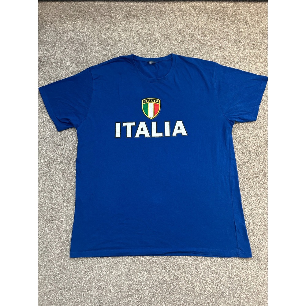 AB Italia Graphic T-Shirt Mens 3XL Blue Excellent Short Sleeve Cotton Soccer Tee